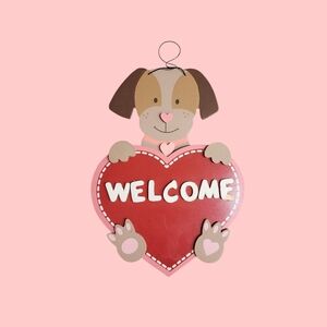 Cute Dog Themed Welcome Sign with Heart